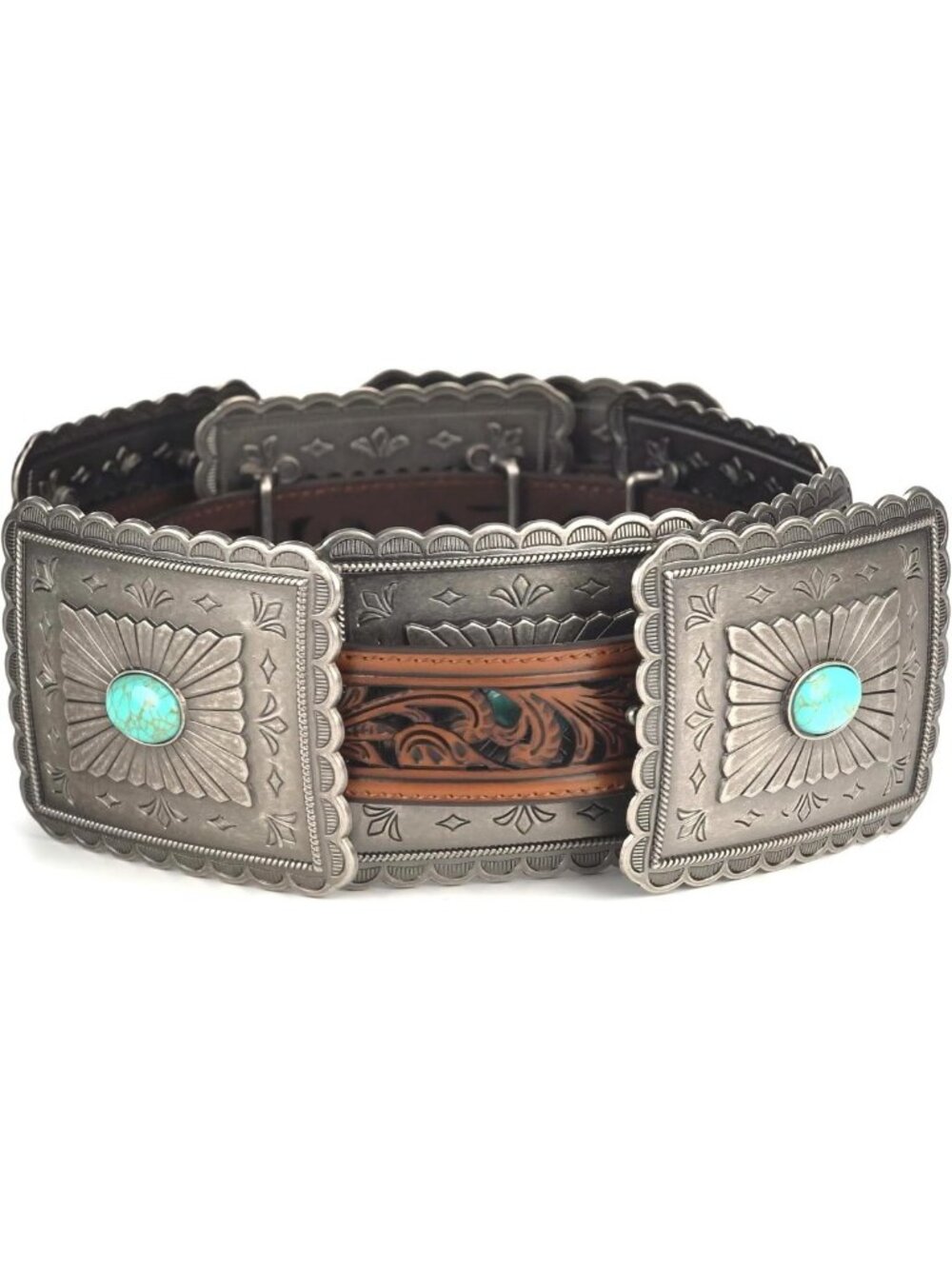 Turquoise Concho Western Belt for Women - Stylish Cowgirl Accessory, Perfect Fit - Picture 2 of 6